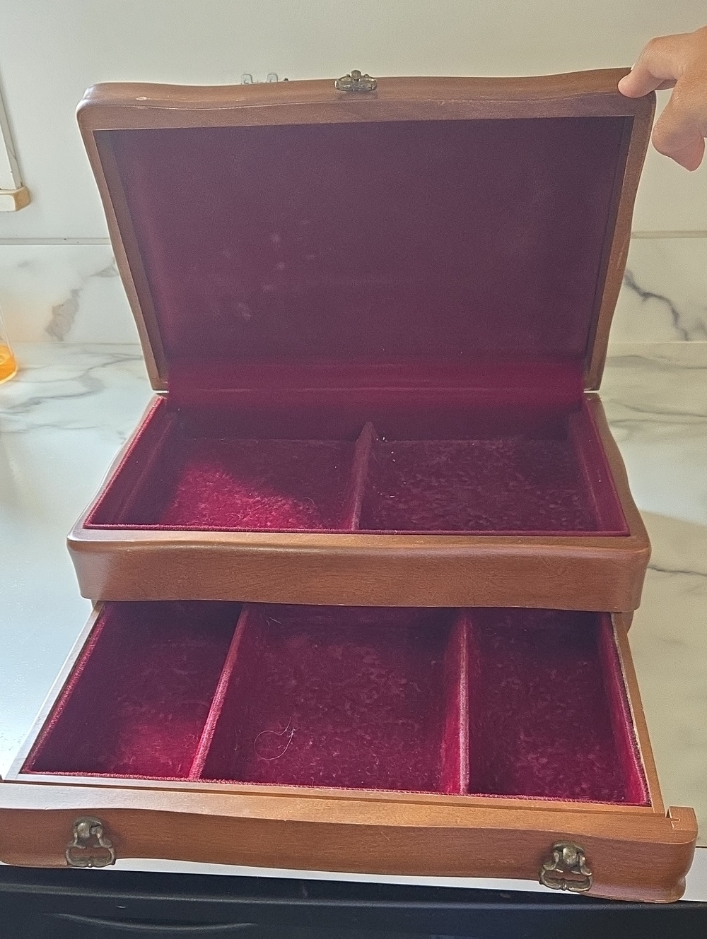 Vintage Jasco wooden jewelry box 70s-80s Made In Canada